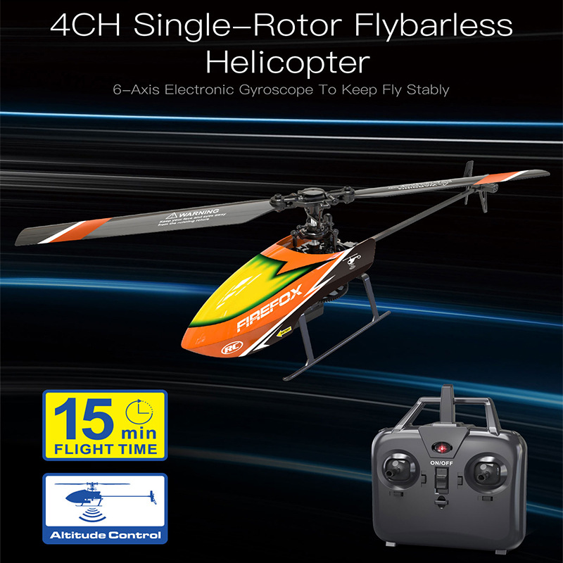 Rc Helicopter Single Rotor - Helikopter RC jednowirnikowy bez stabilizatora, 4-kanałowy,